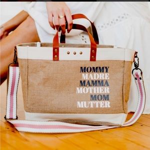 Mothers  day tote jute Www.maisonmonogramming.com